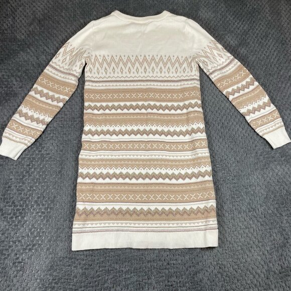 The Children's Place Fair Isle Sweater Dress Girls Size XL 14 Christmas Metallic - Picture 6 of 6
